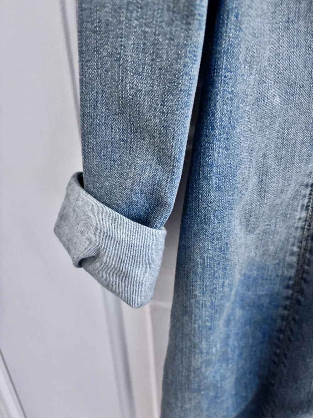 INC International Concepts Light/Medium Blue Denim Long Sleeve Shirt Dress - Picture 5 of 9